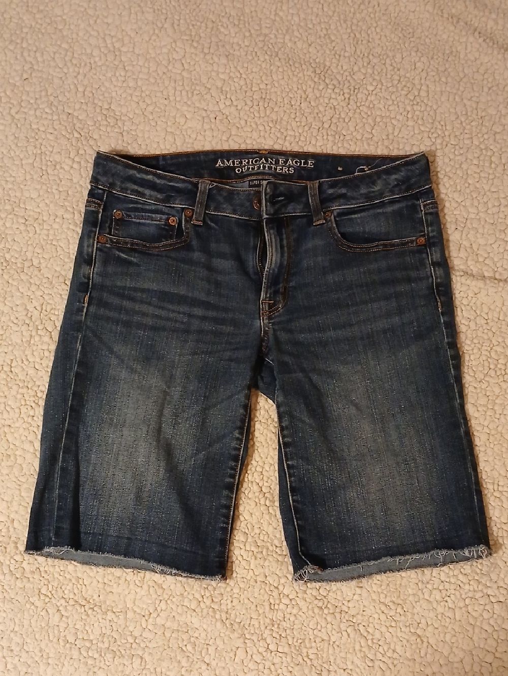 American Eagle Outfitters Dark Blue Denim Cutoff Shorts
